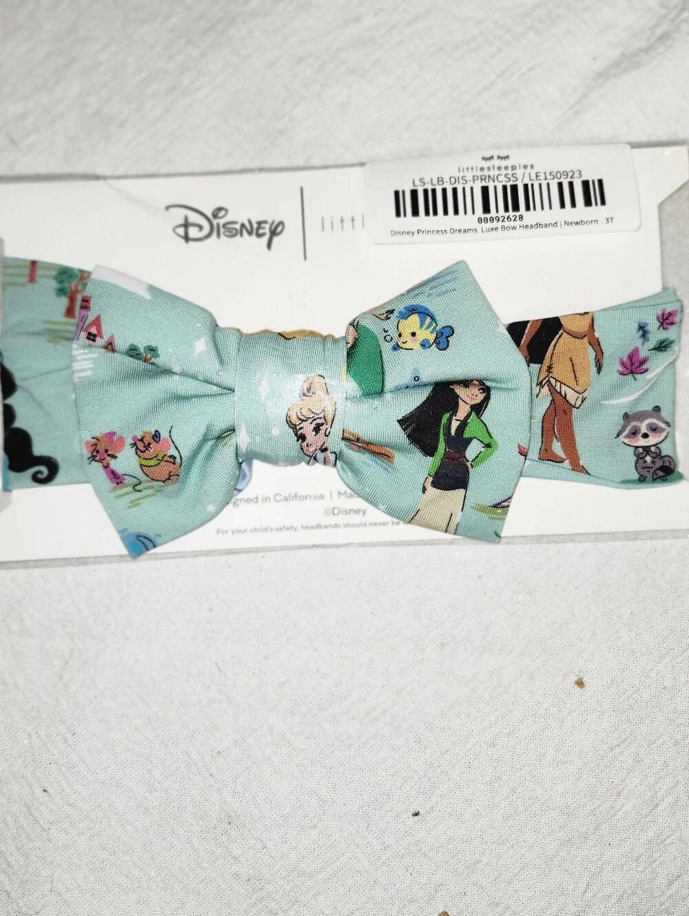 Little Sleepies x Disney Princess Dreams Luxe Bow Headband Newborn–3T 4T-8 Years